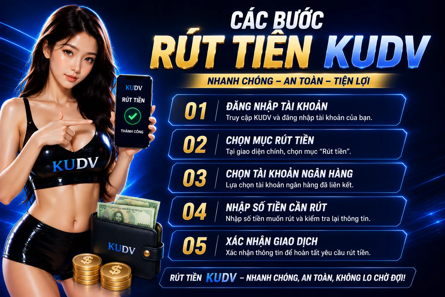Các bước rút tiền KUDV