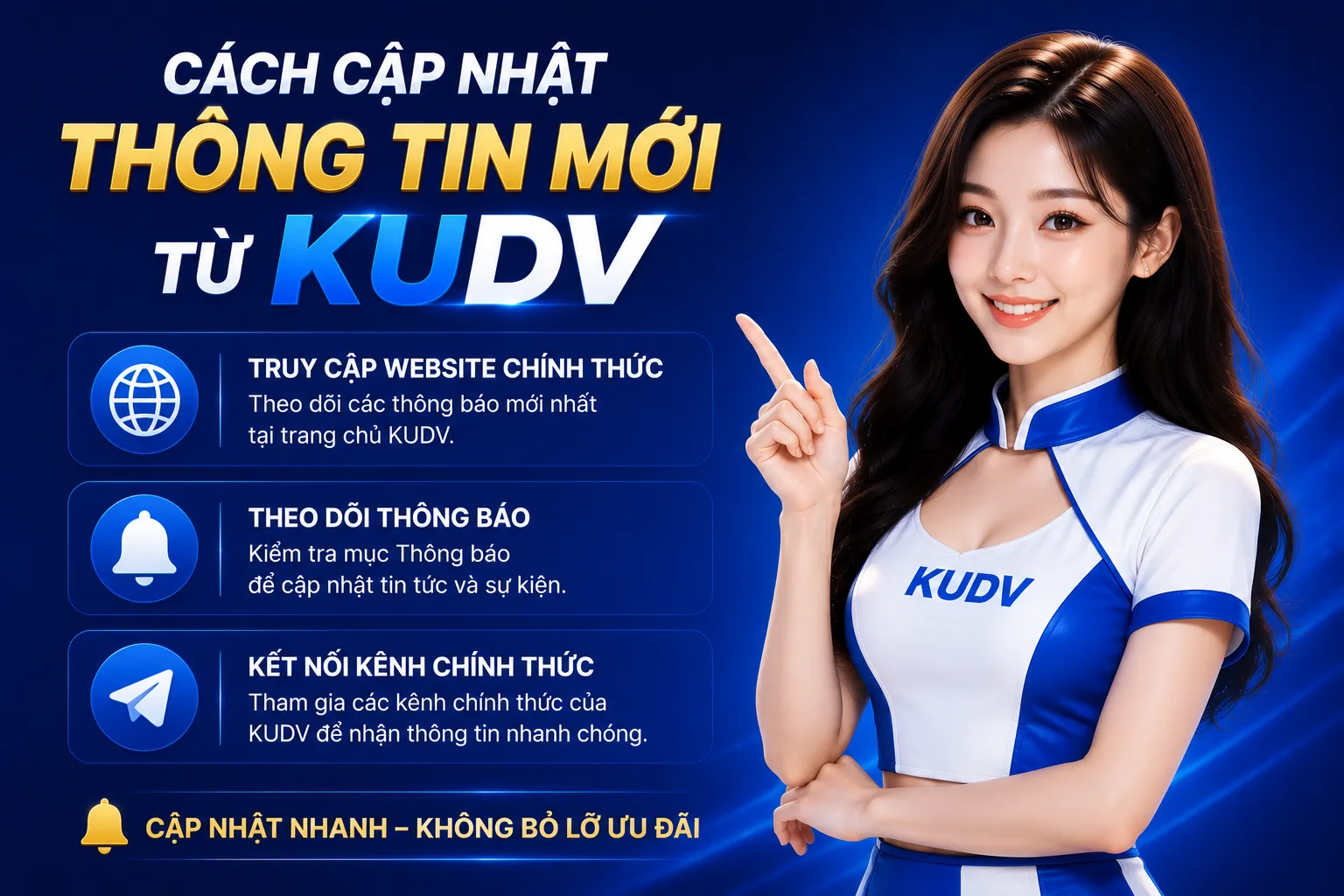 Cách cập nhật thông tin mới từ KUDV