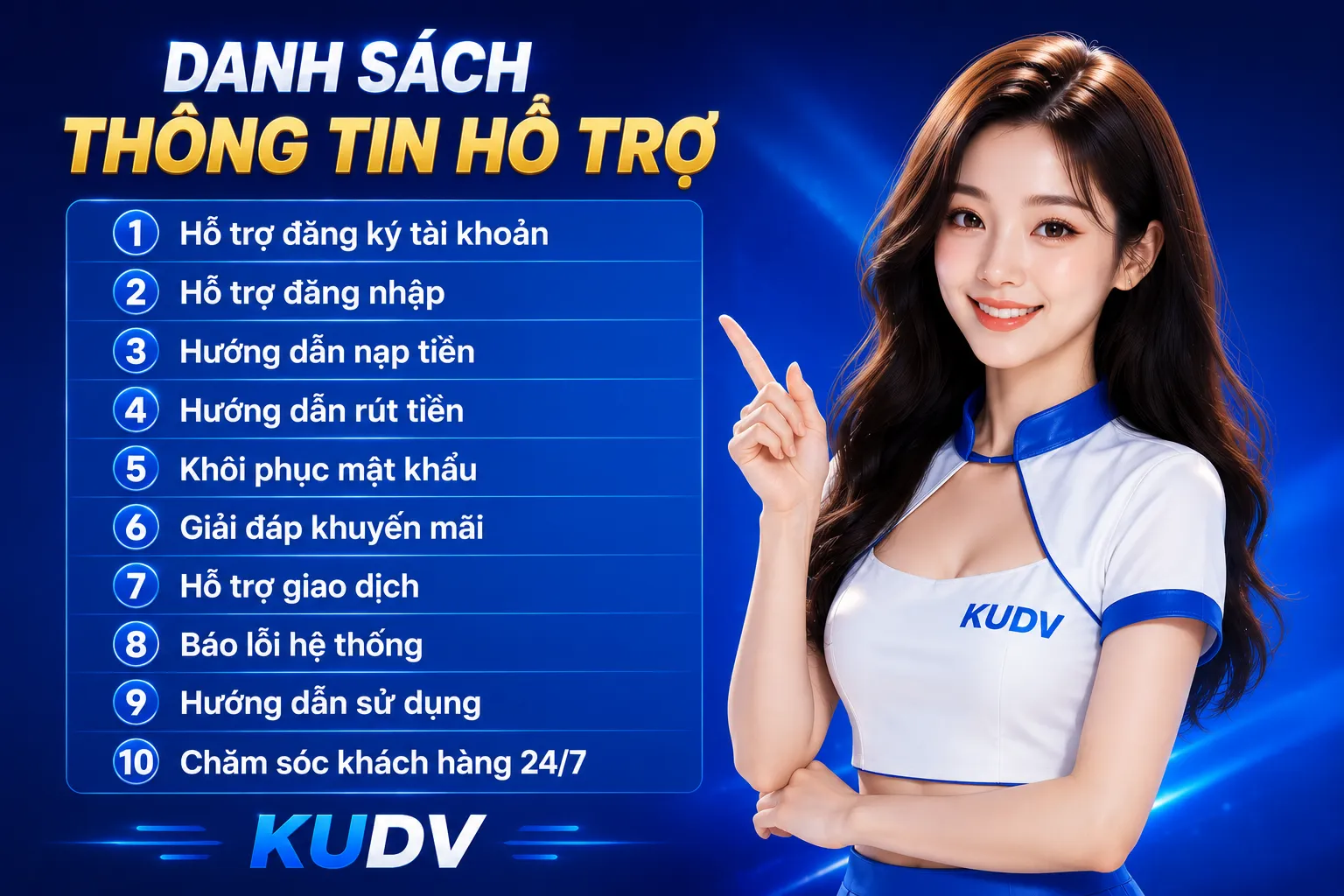 danh sách thông tin hỗ trợ