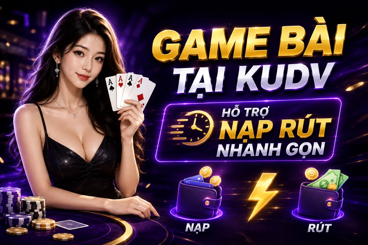 Hỗ trợ nạp rút nhanh gọn